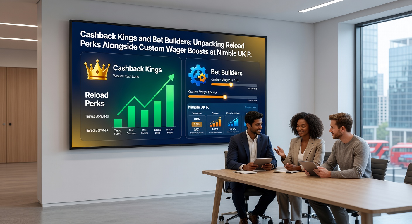 Close-up interface screenshot of a bet builder tool on a mobile betting app, with cashback notification overlay and reload bonus claim button, set against a backdrop of Premier League fixtures in April 2026