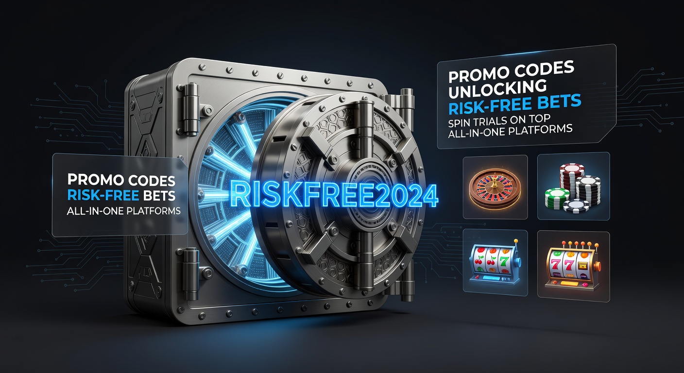 Close-up of a smartphone screen showing a promo code entry field on a hybrid betting app, with risk-free bet icons and colorful slot spins activating in the background