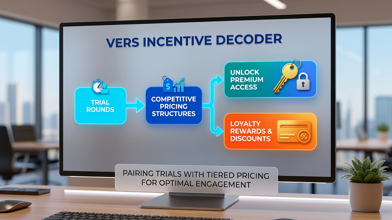 Example of trial-to-tier progression interface on a versatile leisure platform with competitive pricing options displayed