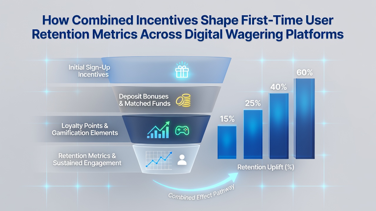 Analytics dashboard displaying retention curves for first-time users segmented by incentive type on a wagering platform