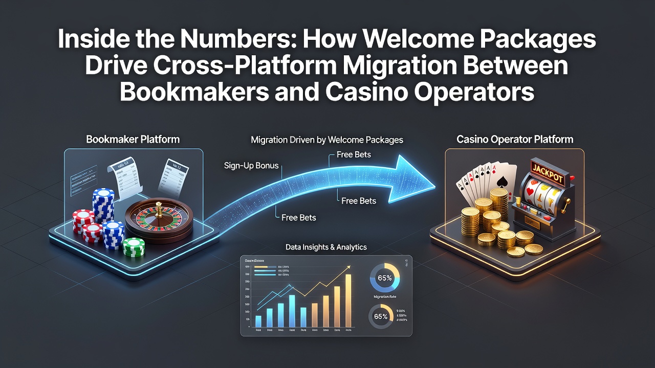 Infographic showing welcome package structures and player migration patterns across betting and casino platforms in 2026