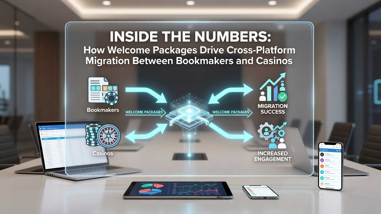 Chart displaying cross-platform migration statistics and welcome bonus redemption trends from early 2026