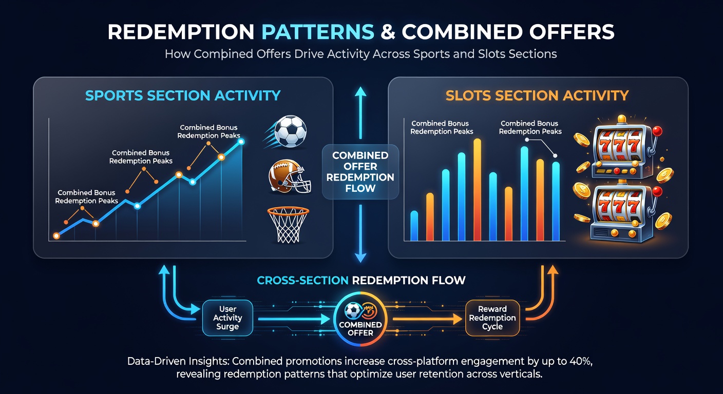 User activity heatmaps illustrating crossovers between sports and slots sections driven by combined bonus redemptions