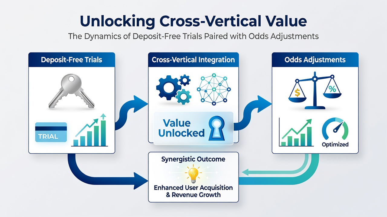 Data visualization showing conversion rates between casino trials and adjusted-odds sports betting on unified platforms