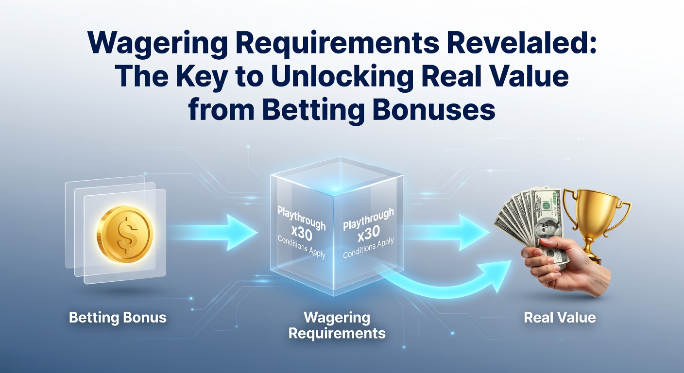 Close-up chart comparing wagering requirements across sportsbooks and casinos, with bars showing 5x to 40x multipliers and contribution percentages for various games