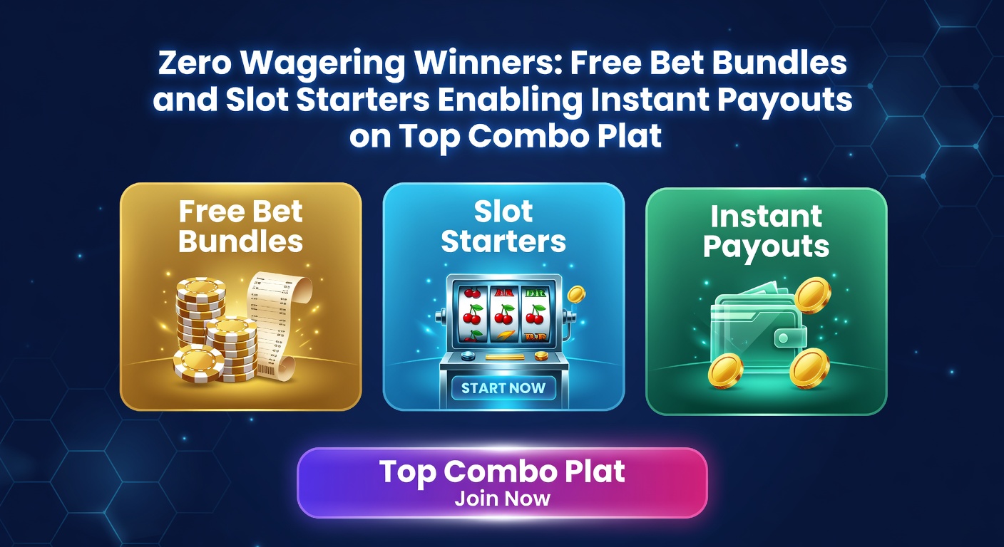 Screenshot of a hybrid platform dashboard showing zero-wagering free bet bundle active alongside slot starter bonus, with instant cashout button highlighted